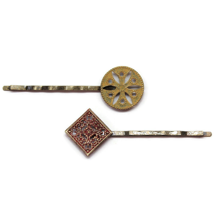 Quilt Trip Mismatched Bobby Pins - Set of 2