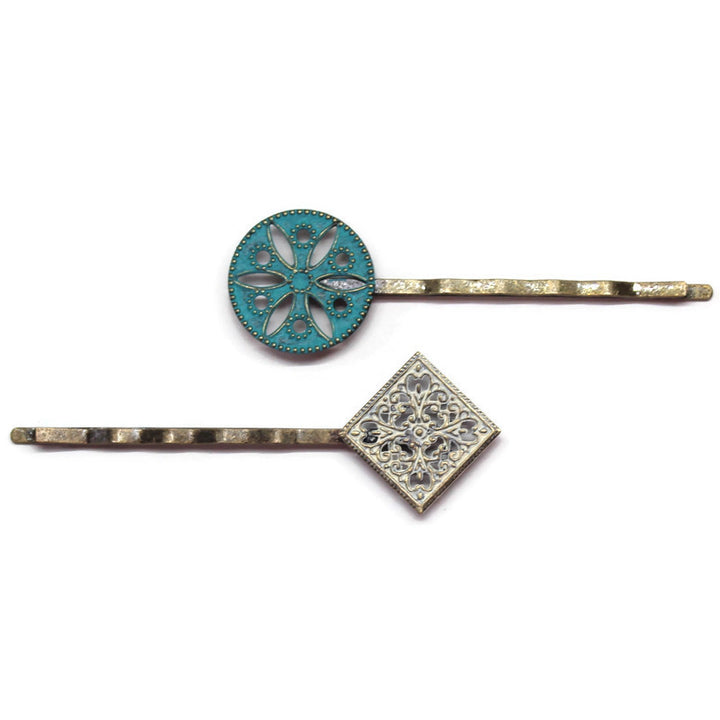 Quilt Trip Mismatched Bobby Pins - Set of 2