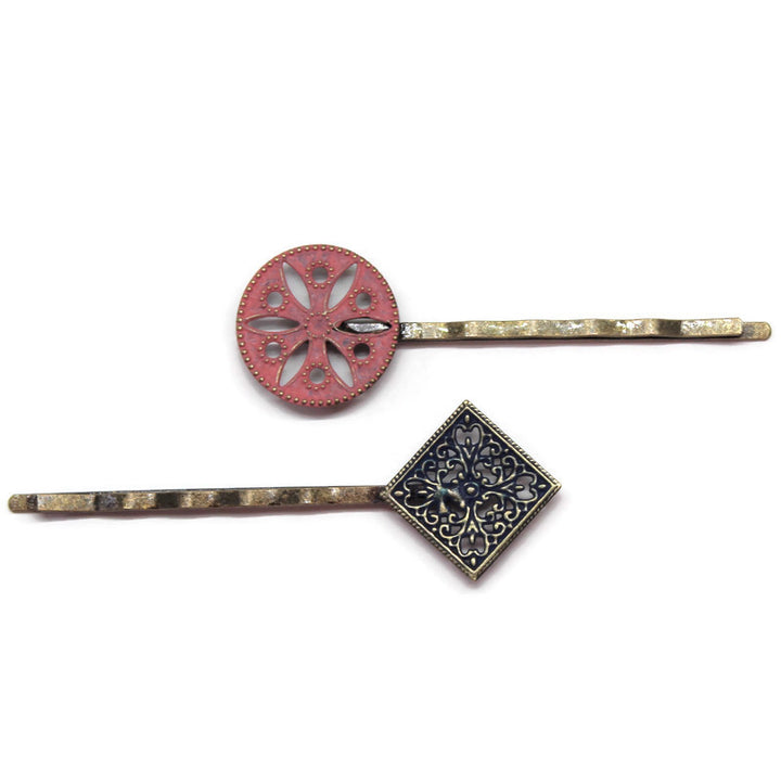 Quilt Trip Mismatched Bobby Pins - Set of 2