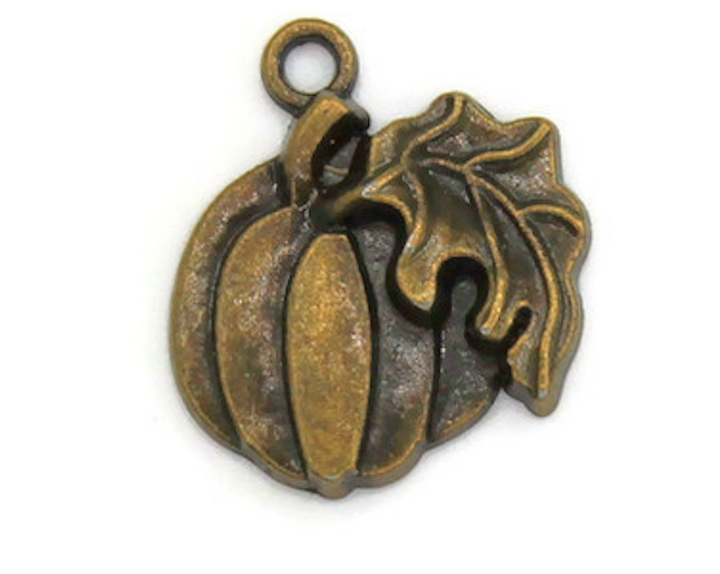 Pumpkin Charm Bracelet, Necklace, or Charm Only