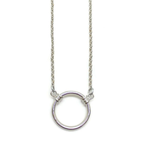 Charm Keeper Necklace Blank Silver