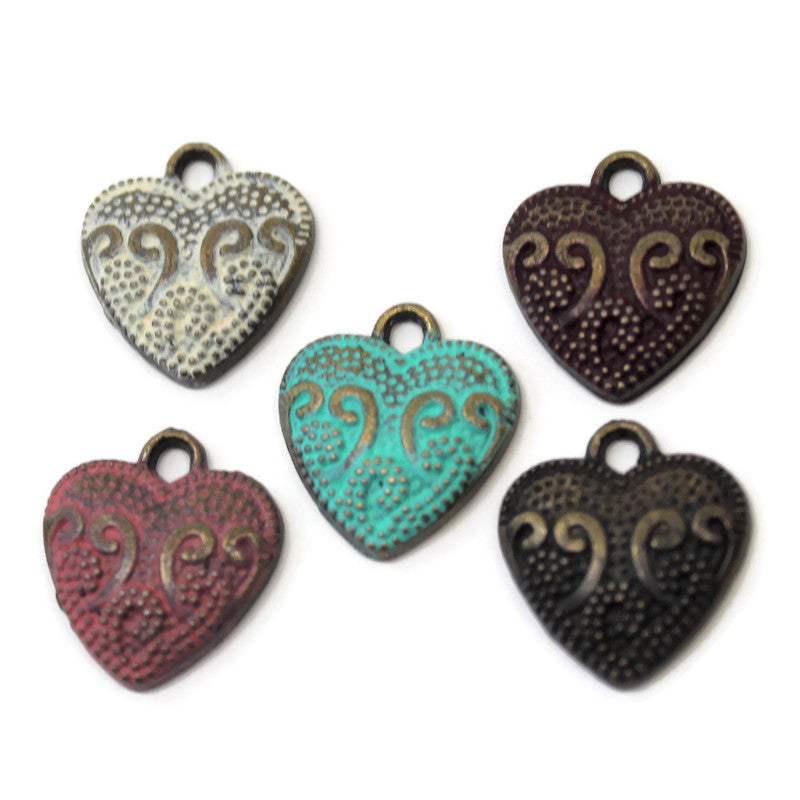 Vintage Heart Charm Bracelet, Necklace, or Charm Only