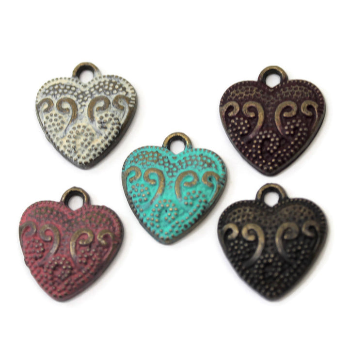 Vintage Heart Charm Bracelet, Necklace, or Charm Only