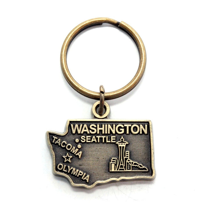 Washington Key Chain - High Quality Thick Metal State Key Ring