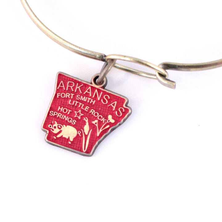 Arkansas State Charm Bracelet, Necklace, or Charm Only