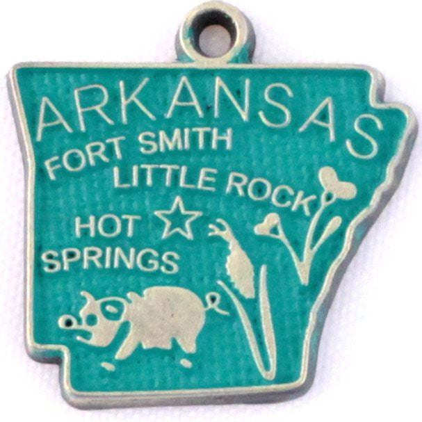 Arkansas State Charm Bracelet, Necklace, or Charm Only