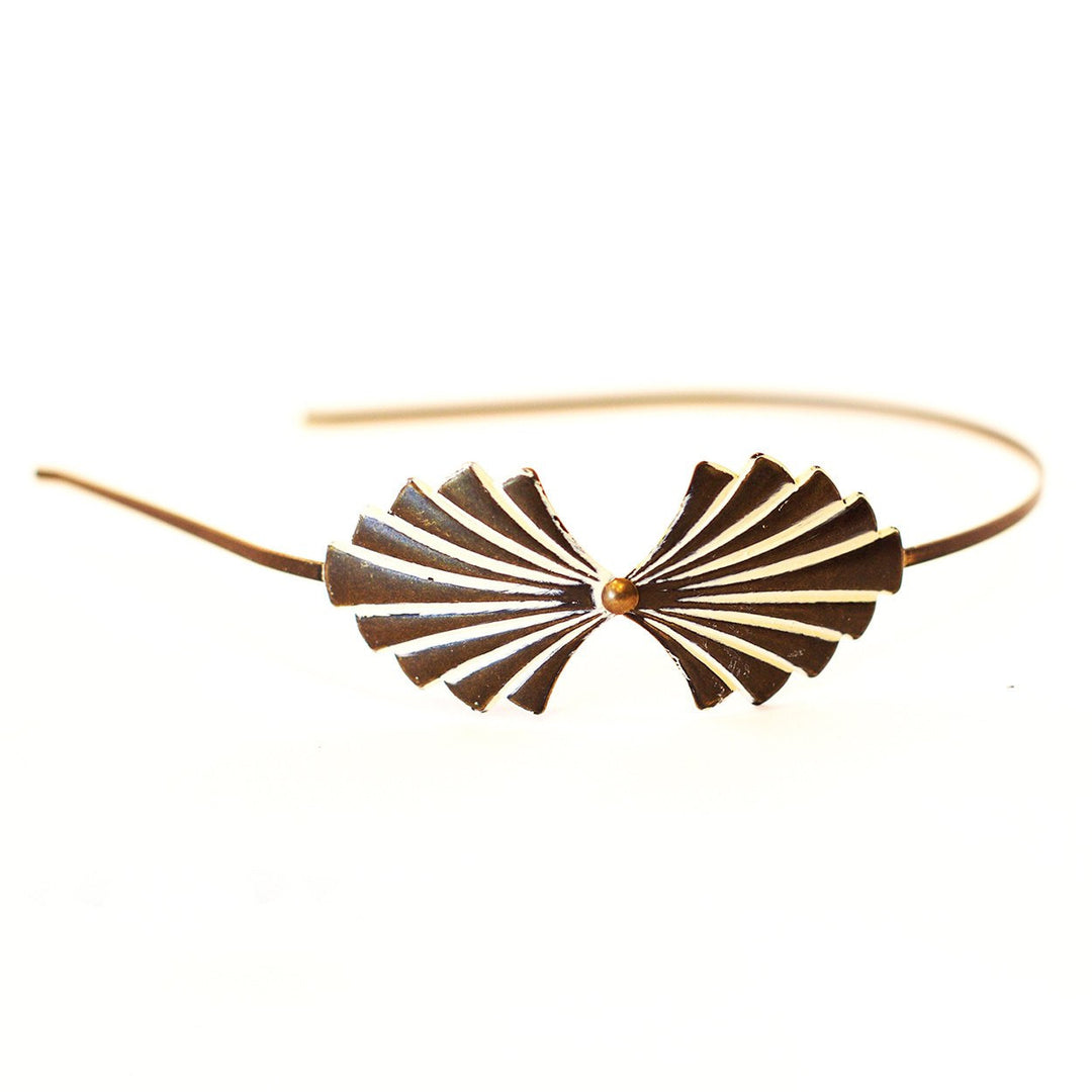 Gatsby Headband - Hand Painted Ornate Metal Filigree on Flexible Band