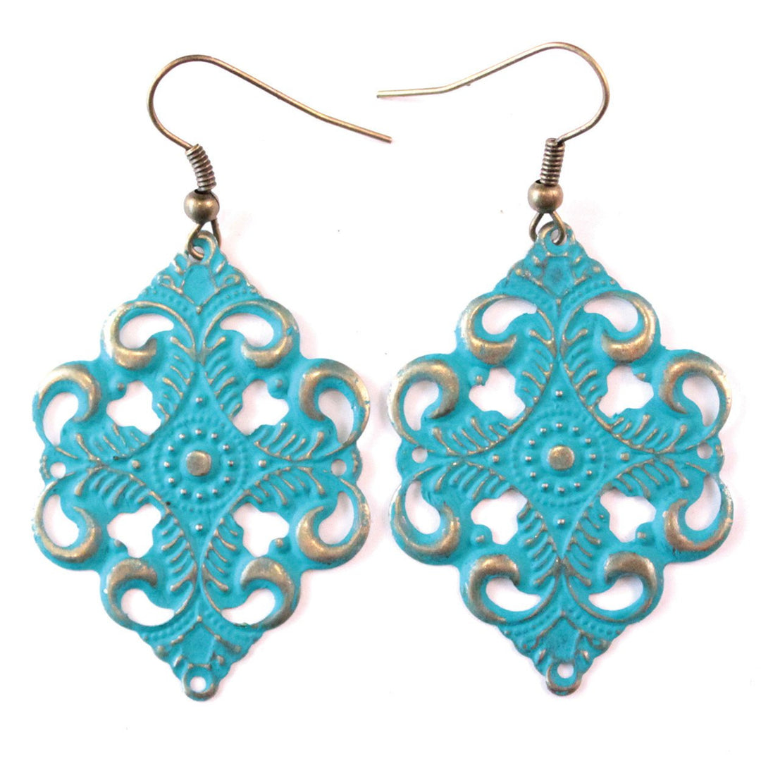 Giddy Filigree Earrings - Hand Painted, Lightweight, Lead & Nickel Free
